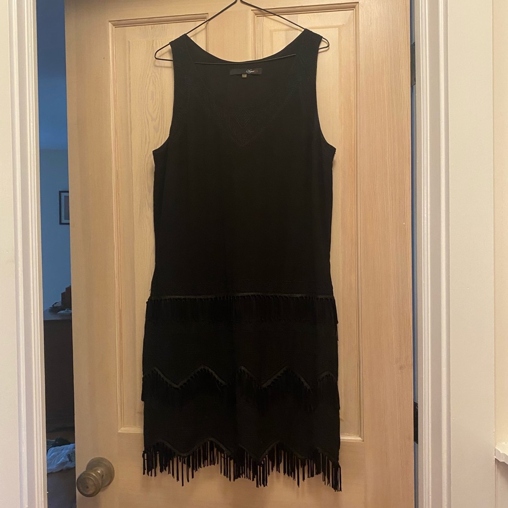 Black fringed dress
